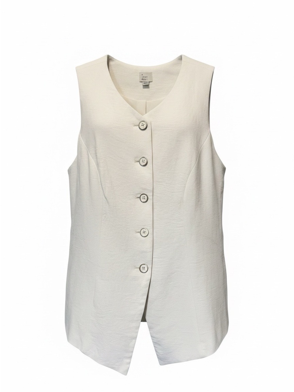 a new day Cream Sleeveless Button-Front Tunic